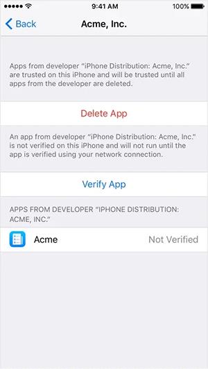 Instruktioner för autentisering av applikationer på iPhone