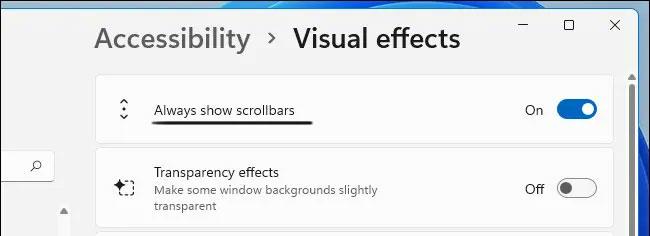 Sådan indstilles til altid at vise rullepanelet i Windows 11