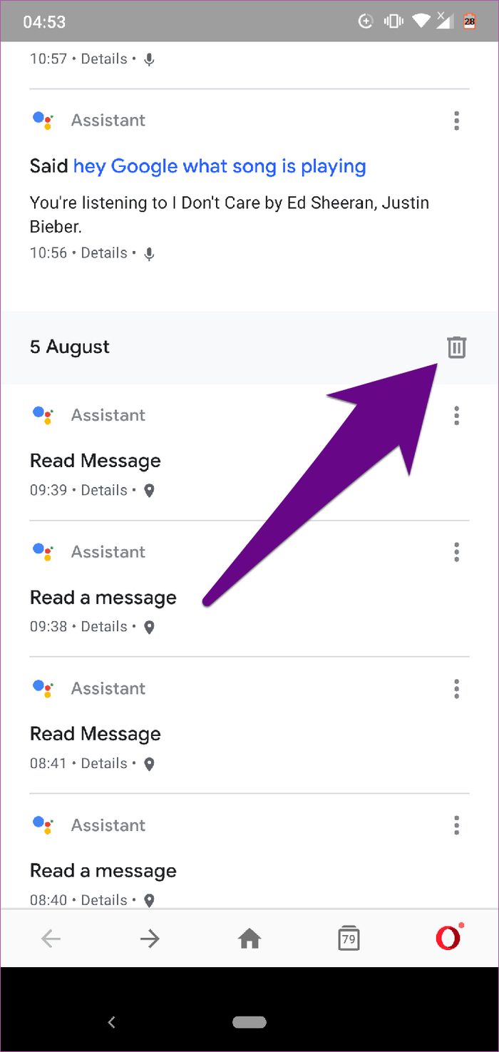 Jak smazat historii Google Assistant na Androidu