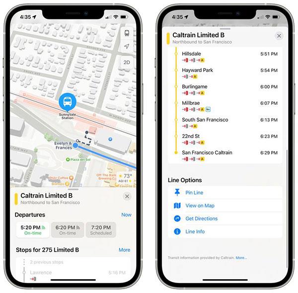 Tietoja iOS 15:n Maps-sovelluksesta