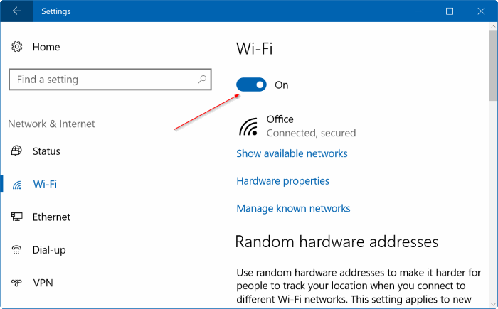 Nastavte časovač na automatické zapnutí Wifi po 1 hodině, 4 hodinách nebo 1 dni ve Windows 10