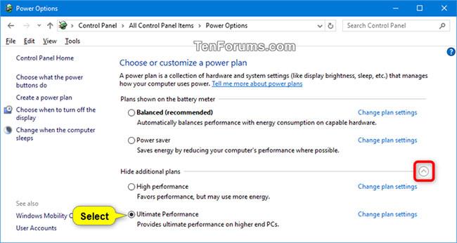 Sådan vælger du strømplan i Windows 10