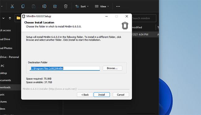 A Lomtár hozzáadása a Windows 11 rendszertálcához