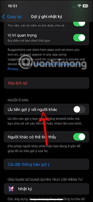 Instrukcijos, kaip išjungti pasiūlymus dienoraštyje iPhone