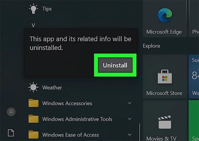 Kā noņemt instalētās lietojumprogrammas no veikala operētājsistēmā Windows 10