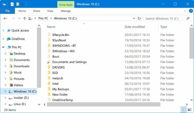 Hvordan finne store filer på Windows 10