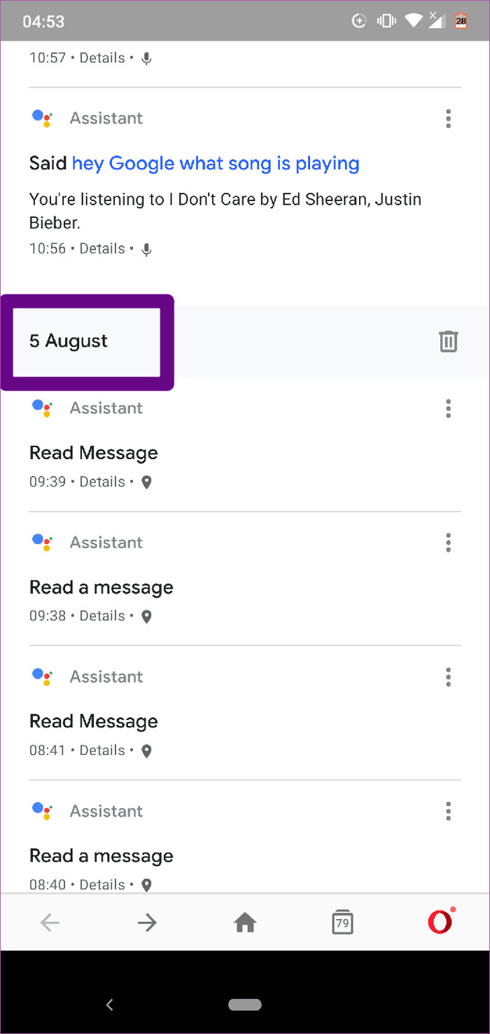 Jak smazat historii Google Assistant na Androidu