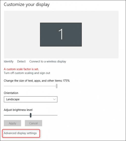 Custom Scale Factor Is Set -virheen korjaaminen Windows 10:ssä