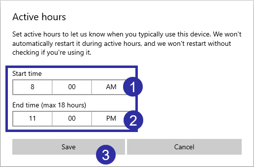 Hur man aktiverar/inaktiverar Active Hours på Windows 10