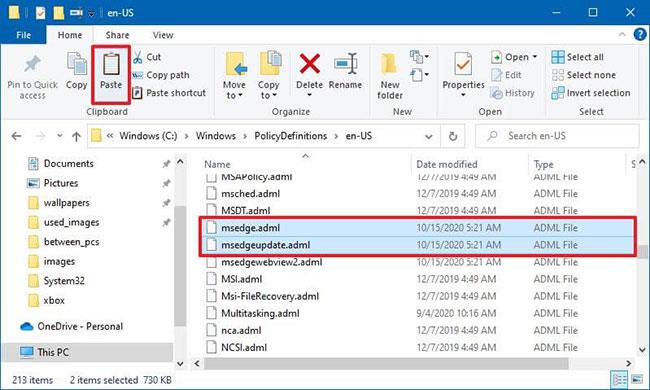 Microsoft Edge Group Policy -mallin asentaminen Windows 10:een