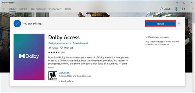 Telpiskās skaņas iestatīšana, izmantojot Dolby Atmos operētājsistēmā Windows 10