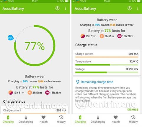 Sådan tjekker du Android-smartphone-batteri, kontroller batterilevetid