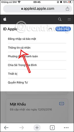 Pokyny pro změnu informací o účtu Apple ID