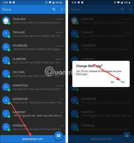 Kako postaviti zadanu aplikaciju za razmjenu poruka na Androidu