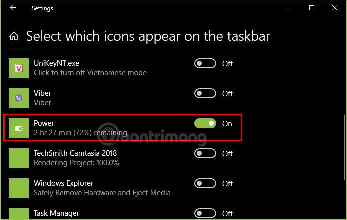 Villa við að tapa rafhlöðutákninu á Windows 10/8/7 verkefnastikunni