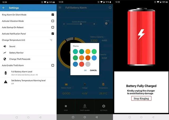 4 applikationer för full batteriavisering, batteriladdnings "timer" för Android