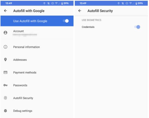 Hvordan autofylle passord i Android
