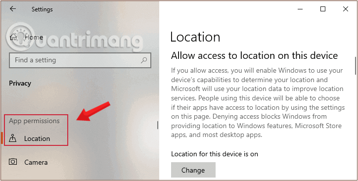 Izslēdziet atrašanās vietas izsekošanu operētājsistēmā Windows 10