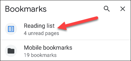 Norādījumi "Lasīšanas saraksta" ieslēgšanai pārlūkprogrammā Google Chrome Android