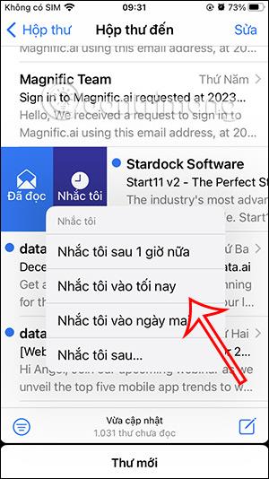 Hur man påminner om att läsa e-postmeddelanden på iPhone igen