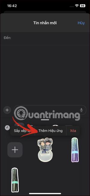 Kā pievienot efektus uzlīmēm iPhone ziņojumos
