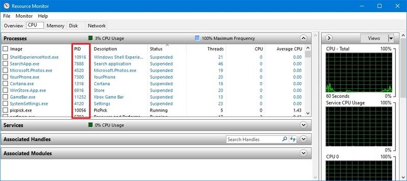 Kuinka löytää sovelluksen prosessitunnus Windows 10:ssä