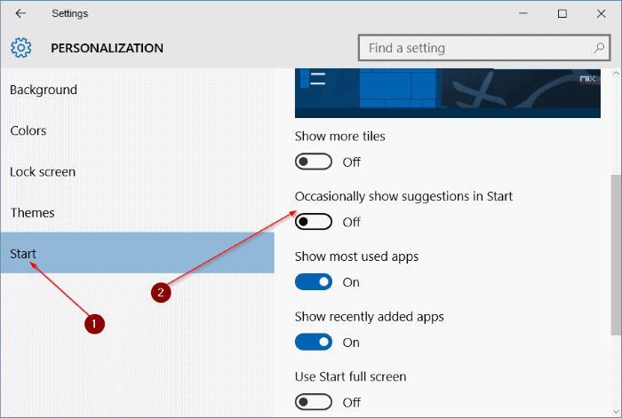 Mainostyyppien estäminen Windows 10:ssä