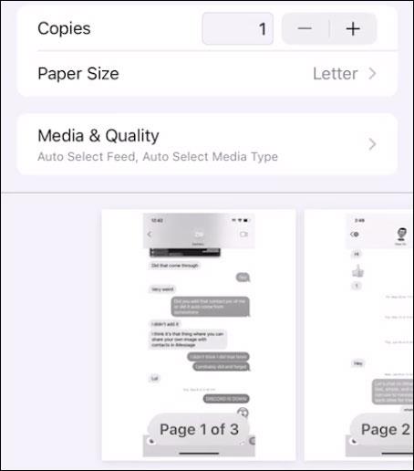 Kaip spausdinti tekstinius pranešimus iš iPhone