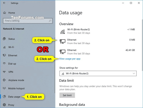 Hvernig á að endurstilla netgagnanotkun á Windows 10