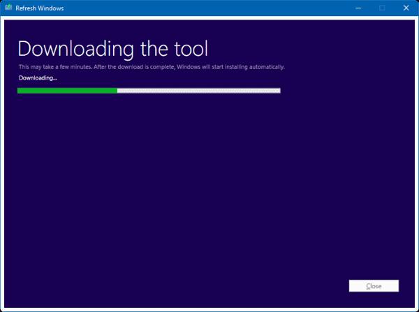 Installer Windows 10 ved hjælp af Microsofts Refresh Windows Tool