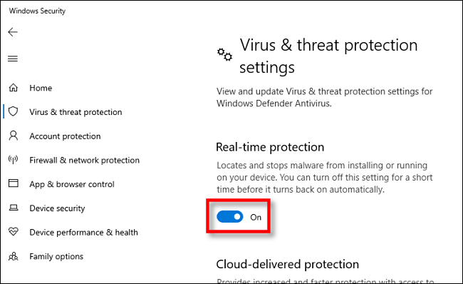 Jak vypnout ochranu v reálném čase v programu Microsoft Defender v systému Windows 10