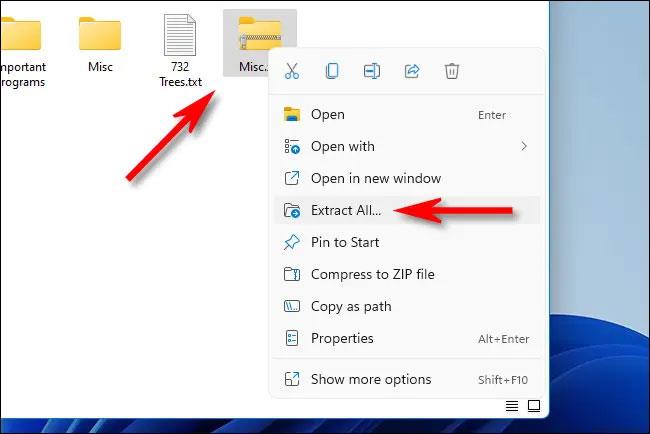 Instruktioner til komprimering og dekomprimering af filer på Windows 11