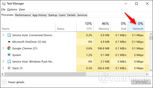 Slik ser du nettverksbruksapplikasjoner på Windows 10