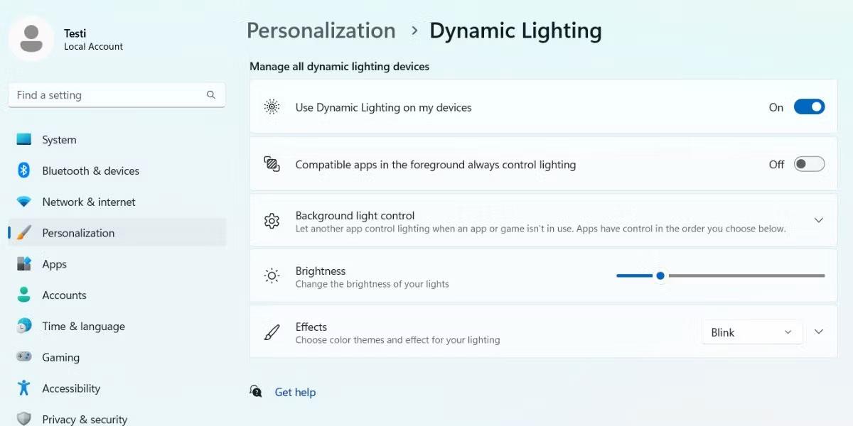 Jak aktivovat dynamické osvětlení v systému Windows 11