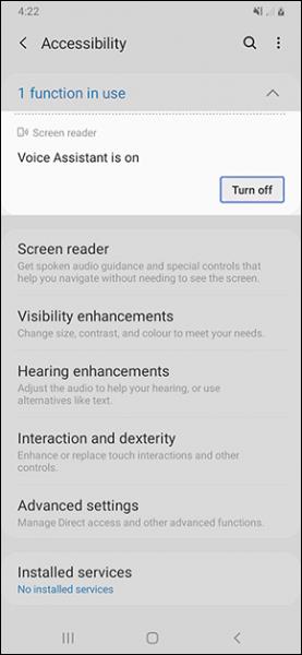 Kā izslēgt ekrāna lasītāju Samsung Galaxy