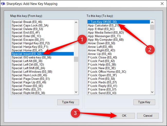 Kā atspējot Insert atslēgu sistēmā Windows 10