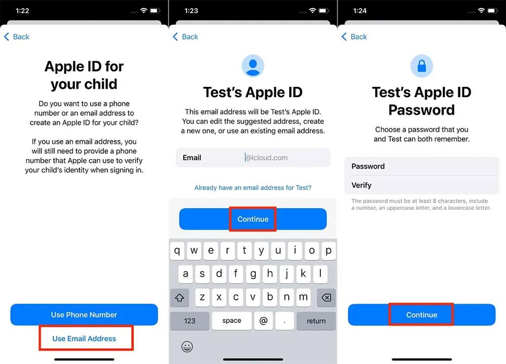 „Apple ID“ paskyros kūrimo vaikams instrukcijos