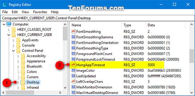 Як змінити значення HungAppTimeout у Windows 10