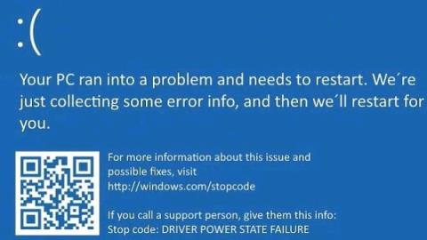 Instruksjoner for å fikse Driver Power State Failure-feil på Windows 10